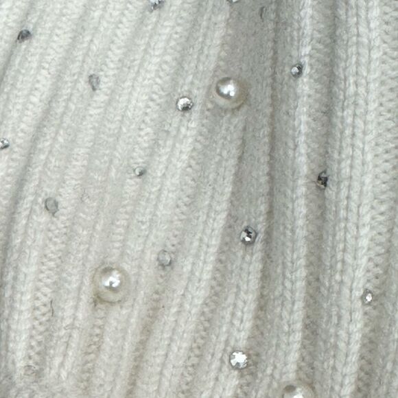 Bari Lynn White Pearl & Rhinestone Women’s Hat O/S - Picture 3 of 6